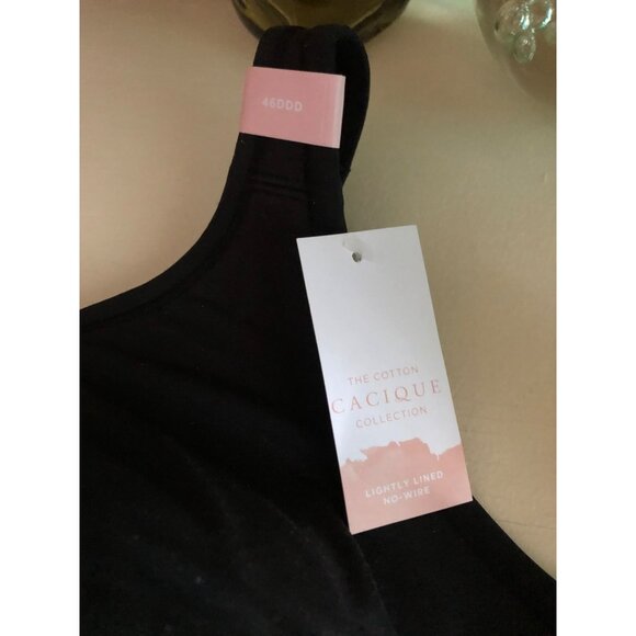 NWT Cacique Lane Bryant Black Wireless Lightly Lined Bra 46DDD - Picture 3 of 7